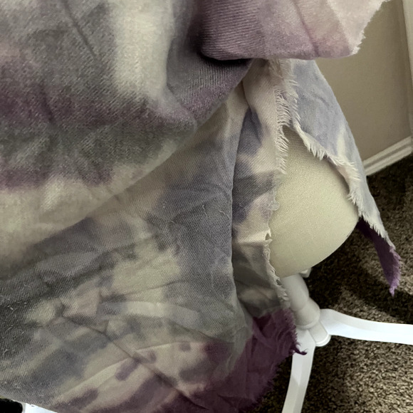 Free People Tie Dye Kimono Wrap sweater Purple Grey One size Boho shawl poncho - Picture 8 of 10